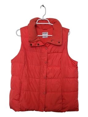 Old Navy Coral-Red Quilted Puffer Vest